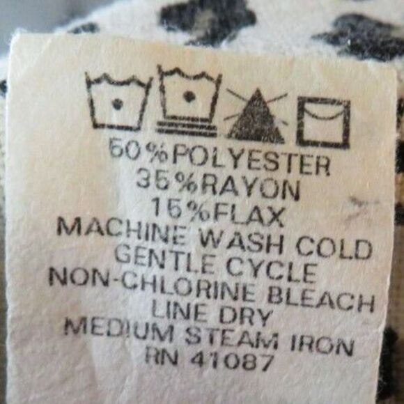 Vintage Briggs Women's Leopard Print Woven Button Up Short Sleeve Top Size M - Picture 11 of 11